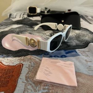 90s Vintage Irregular Temple Rectangle Sunglasses - Perfect for Driving!